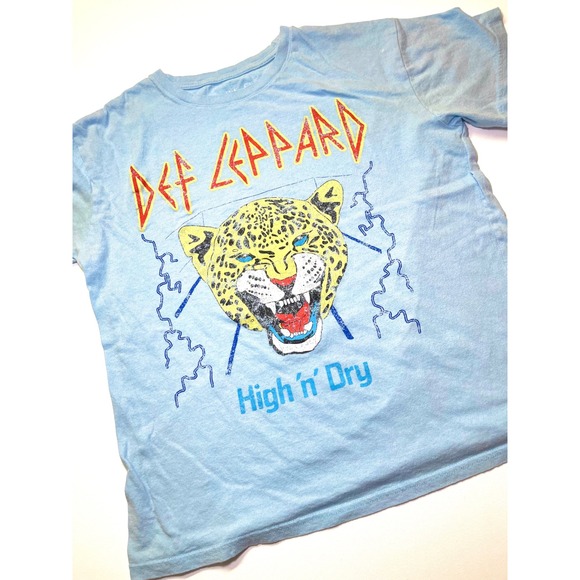 Def Leppard Other - Def Leppard High n Dry Graphic T Shirt Light Blue Rock n Roll Medium 0335